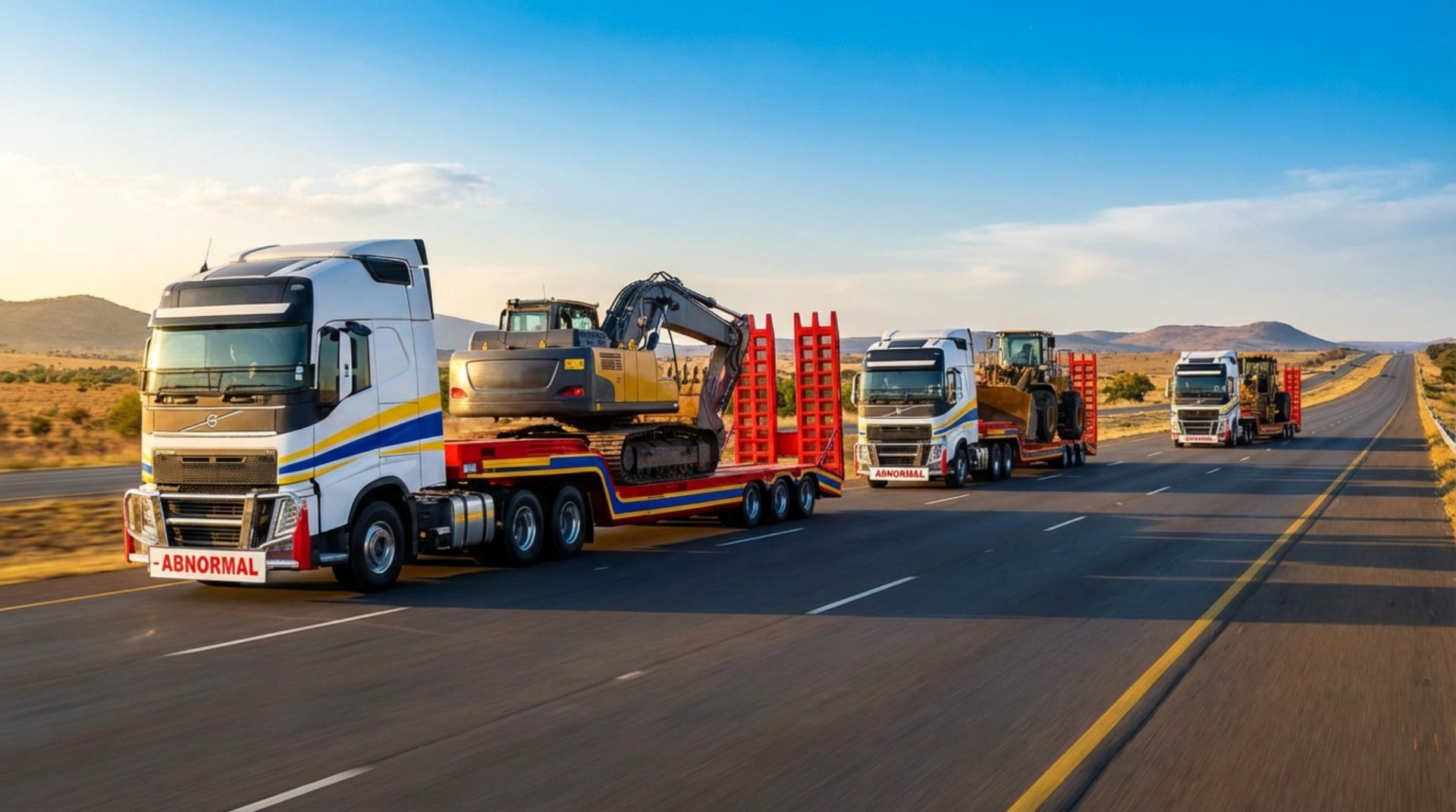 Du Toit's Heavy Lifting lowbed convoy